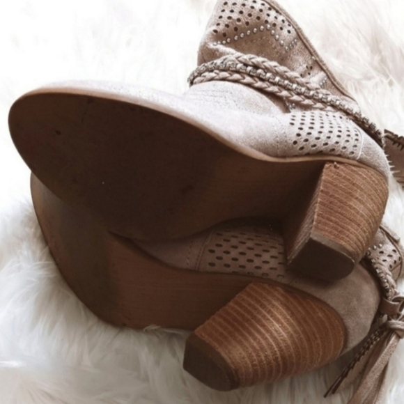 Naughty Monkey Not Rated Adylene Western Suede Leather Rhinestone Braided Boots - Picture 6 of 9